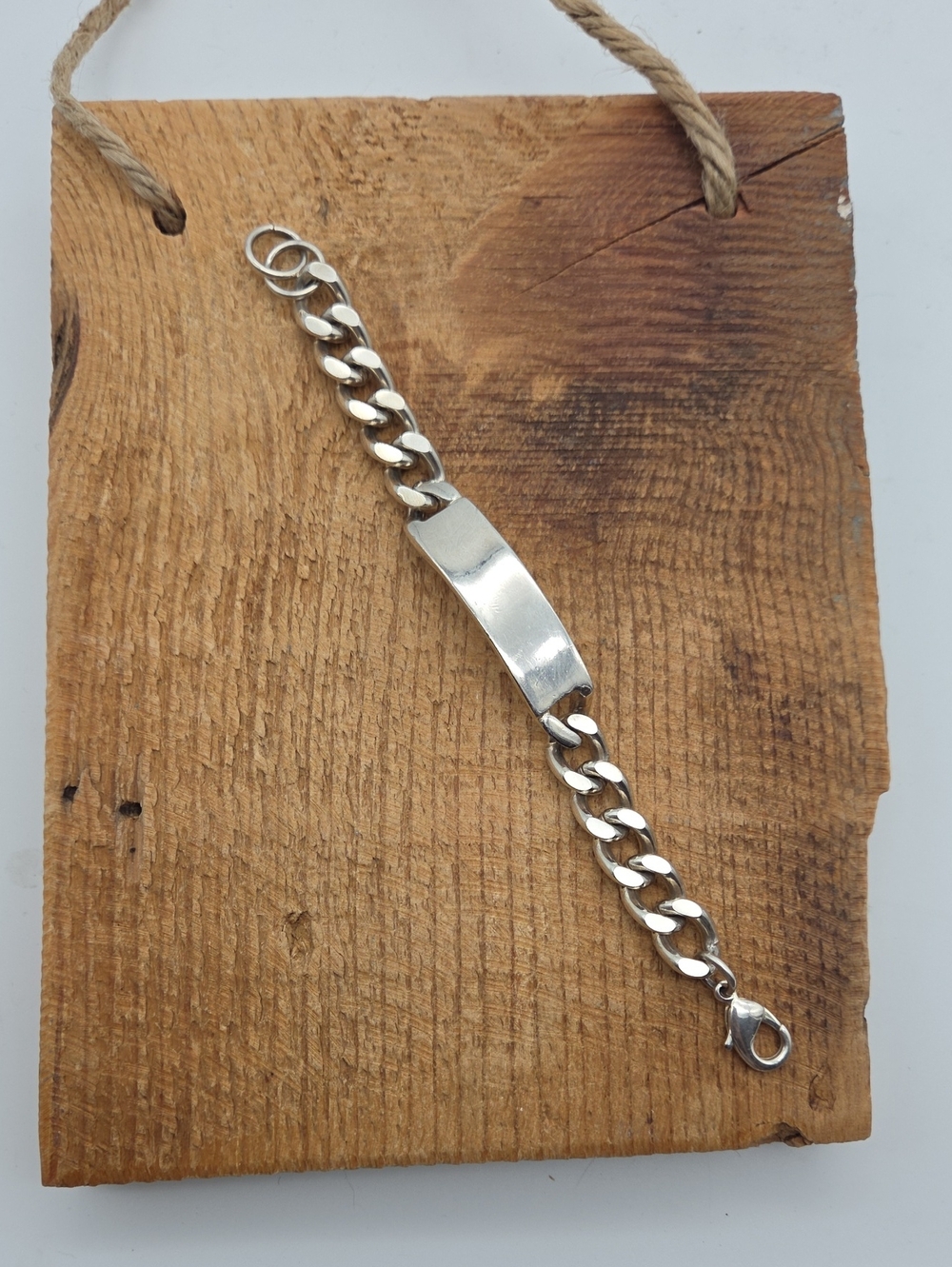 Ettika Cuban Link ID Bracelet Silver‎